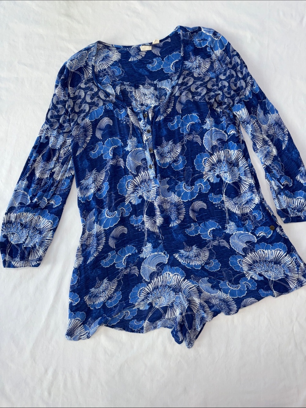Roxy Navy and White Floral romper
